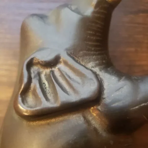 Vintage Brass Elephant Trunk Up Good Luck Heavy 4" Tall Paperweight Décor Safari